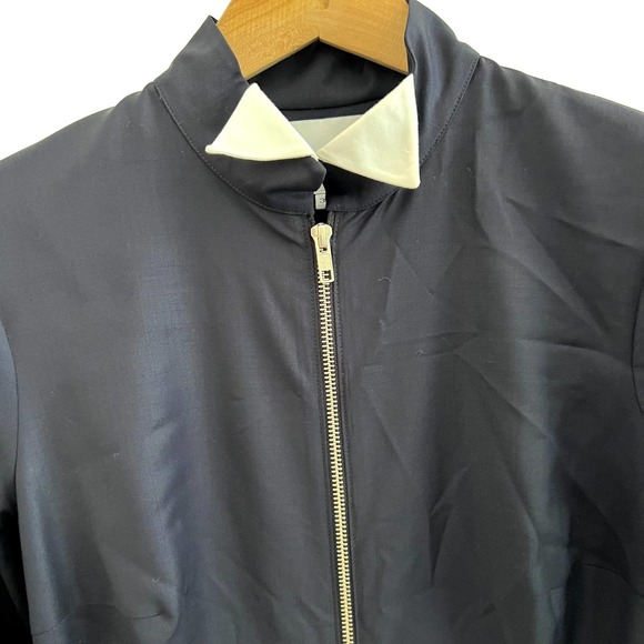 Carolina Ritzler Paris Tina Navy Blue Zip Front Jumpsuit French SZ 36 US 4 NWOT - Picture 6 of 12